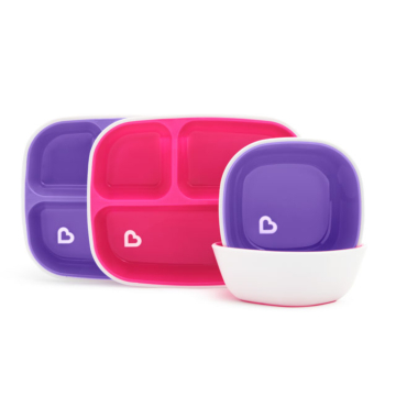 Splash™ Toddler Bowls & Plates Dining Set - Pink & Purple, 4 Pack 