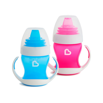 Gentle™ Baby Transition Trainer Cup, 4oz/118ml - Pink & Blue, 2 Pack