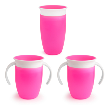 Miracle® 360° Trainer Cup and Sippy Cup, Pink