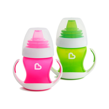 Gentle™ Baby Transition Trainer Cup, 4oz/118ml - Pink & Green, 2 Pack