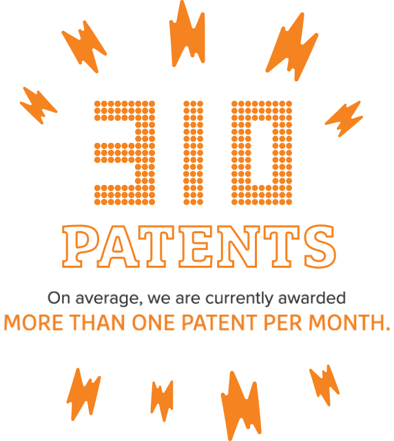 310 Patents: On average, we are currently awarded more than one patent per month.